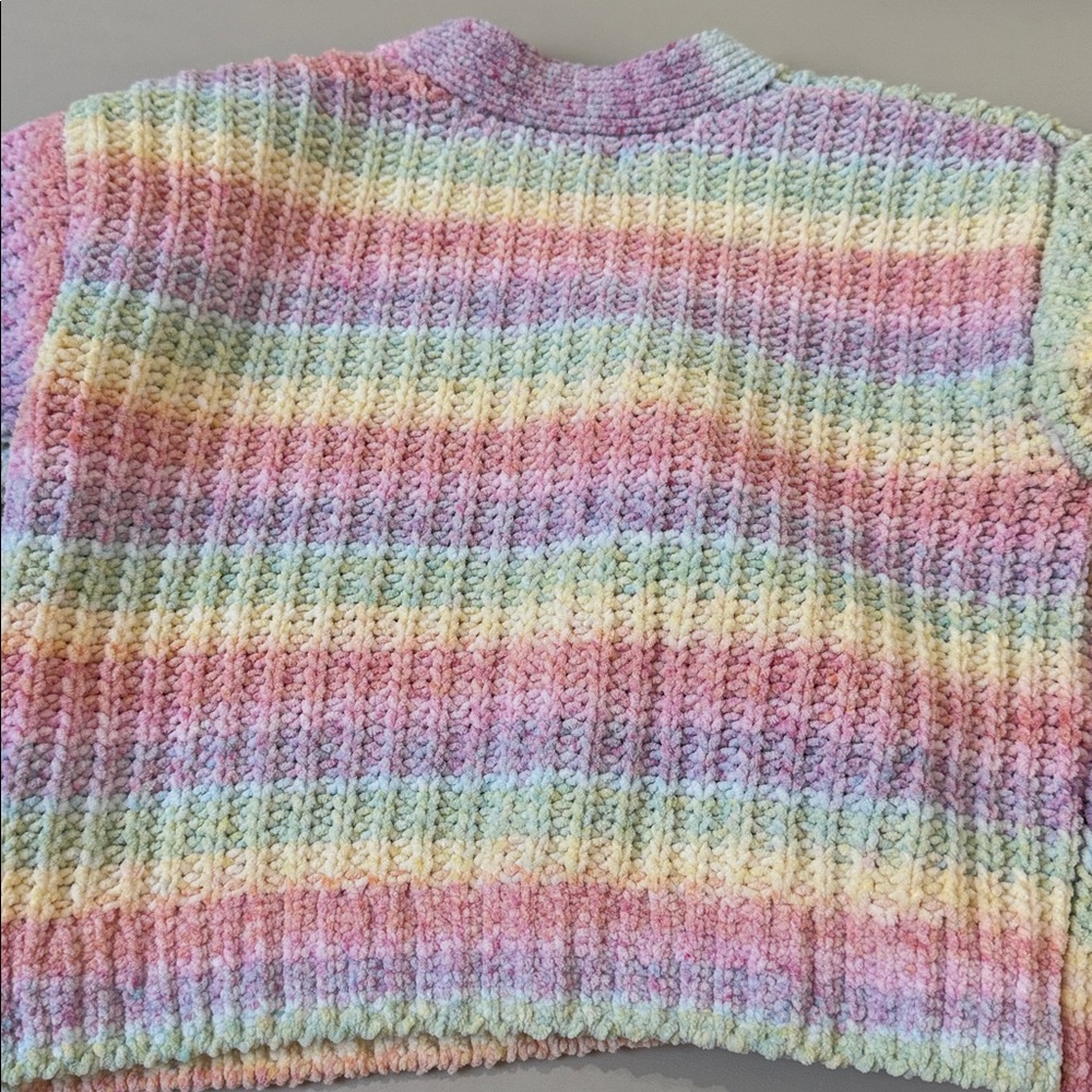H&M Pastel Multicolor Striped Ribbed Cardigan - Picture 4 of 4